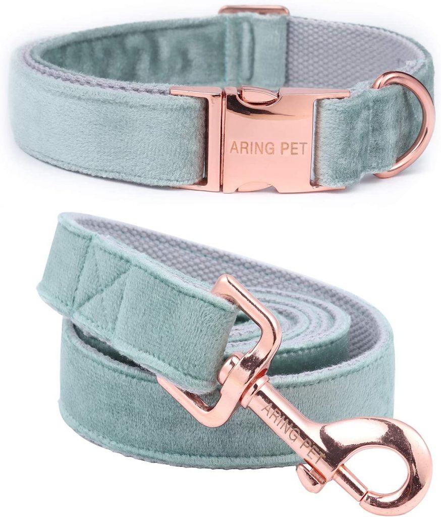 ARING PET Velvet Dog Collar and Leash Set