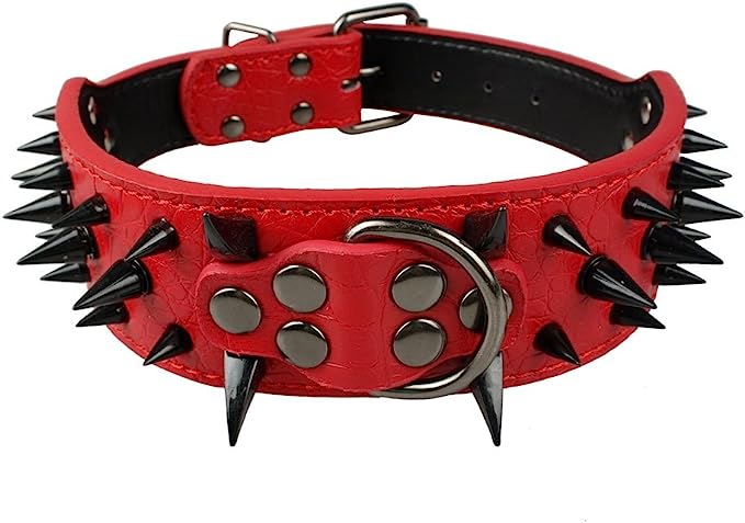 High quality long spiked dog collar