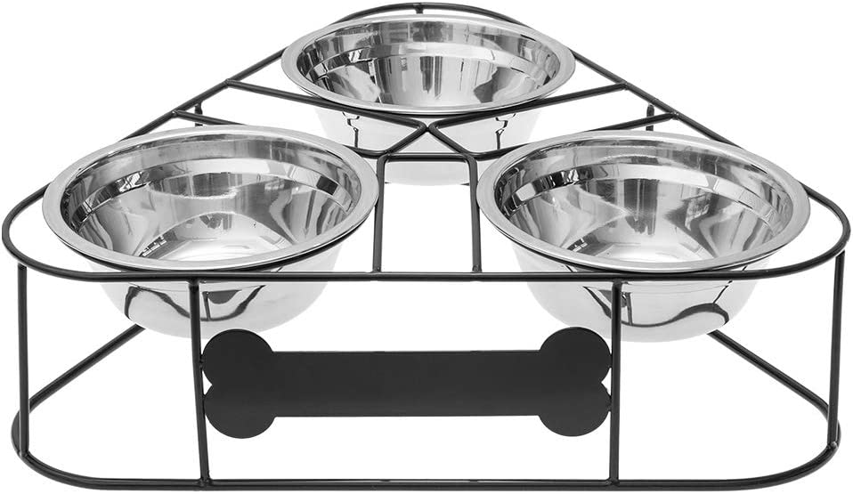 BINGPET 3 Bowl, Elevated Pet Feeder