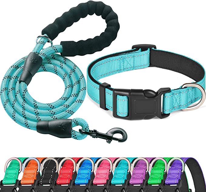 Ladoogo Reflective Dog Collar and Leash Set