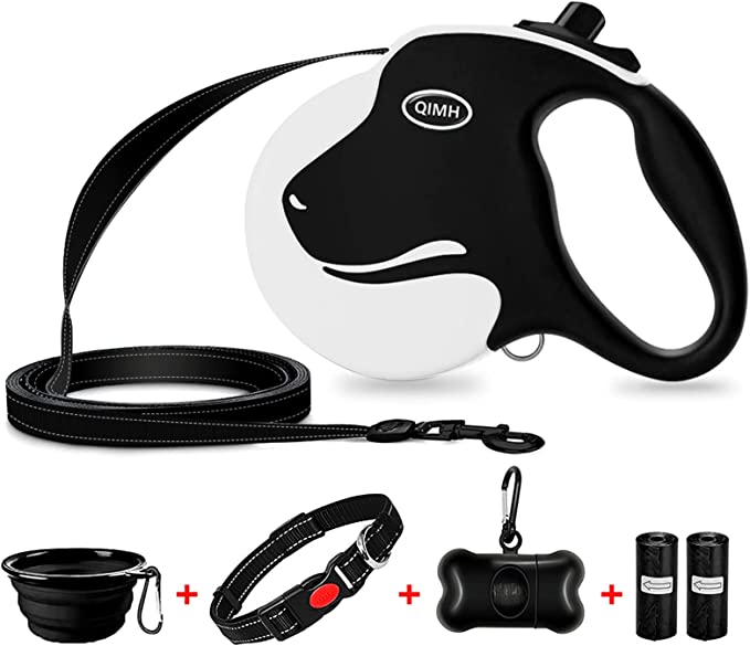 QiMH Retractable Dog Leash and Collar Set