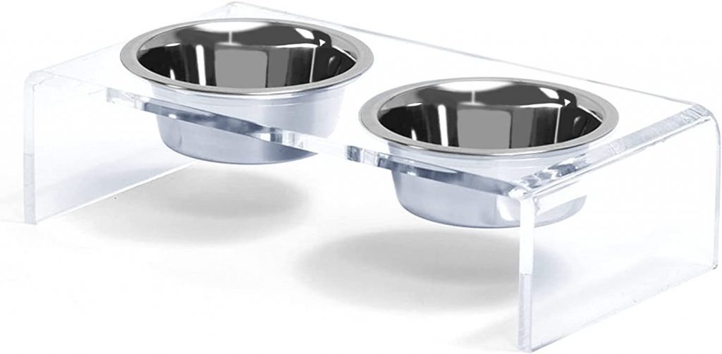 Elevated Acrylic Modern Dog Bowl