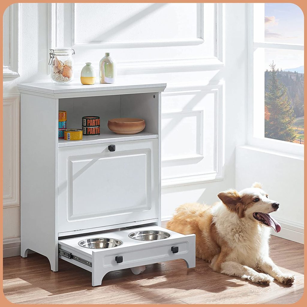 Cabinet-Style Dog Feeding Station