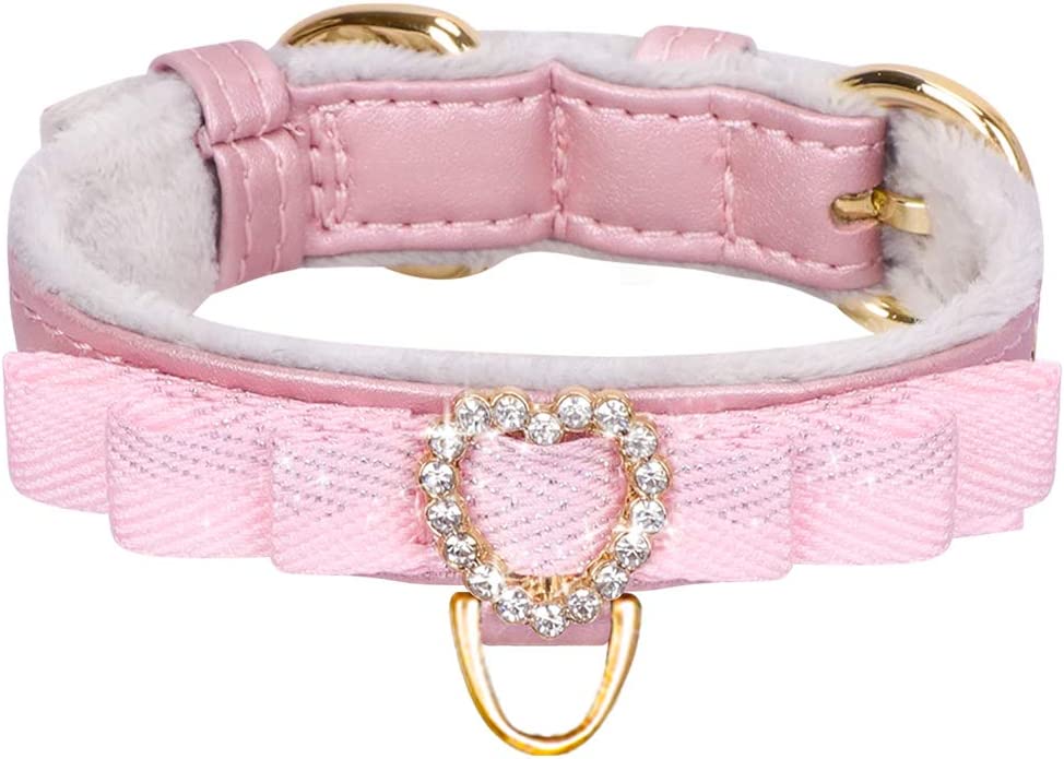 PetsHome Adjustable Rose Gold Dog Collar