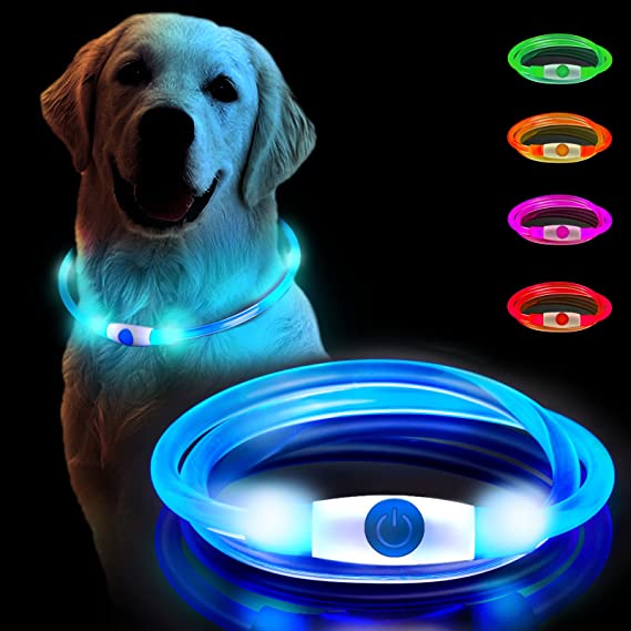 TigTiycH Led Light Up Silicone Dog Collar