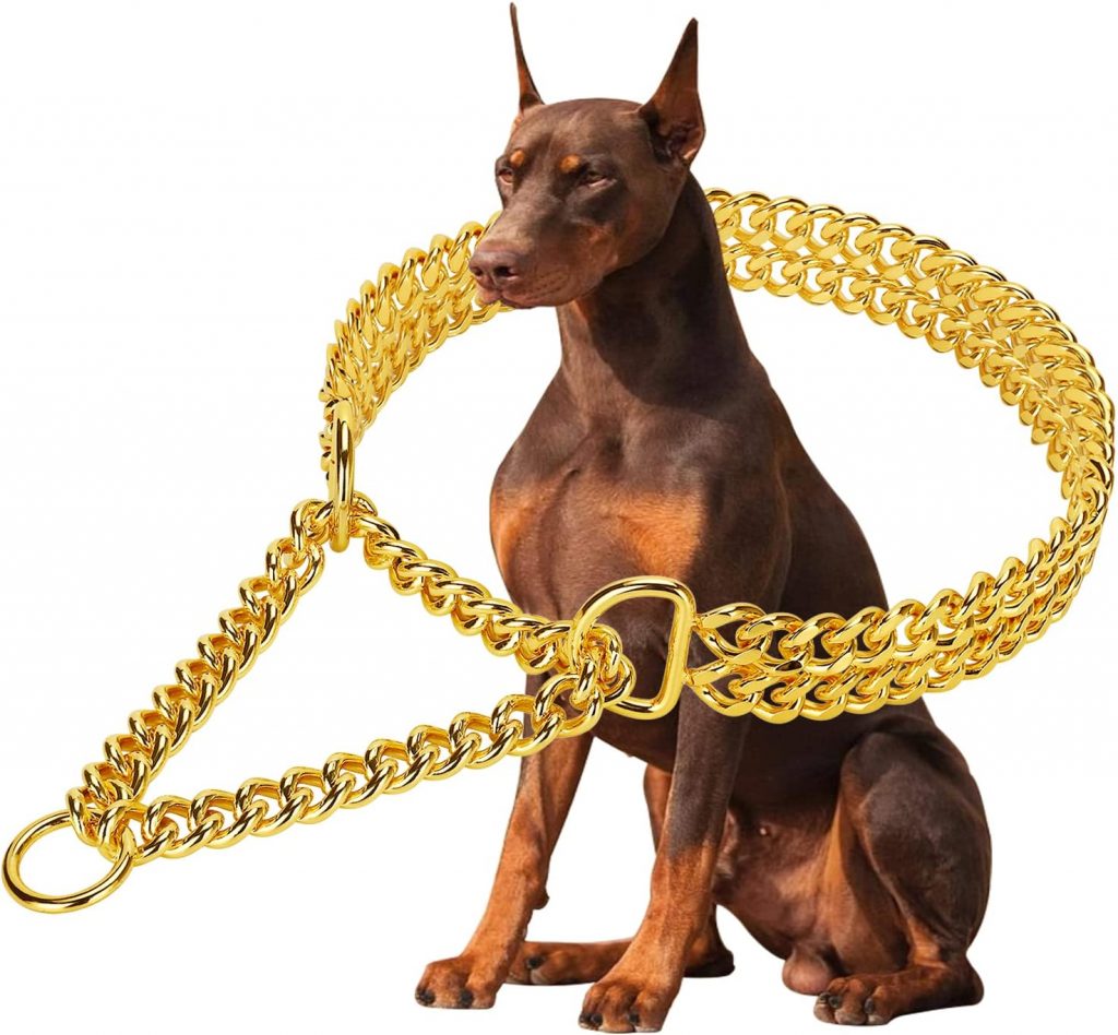 Kingoldogs Adjustable Gold Cuban Link Dog Collar