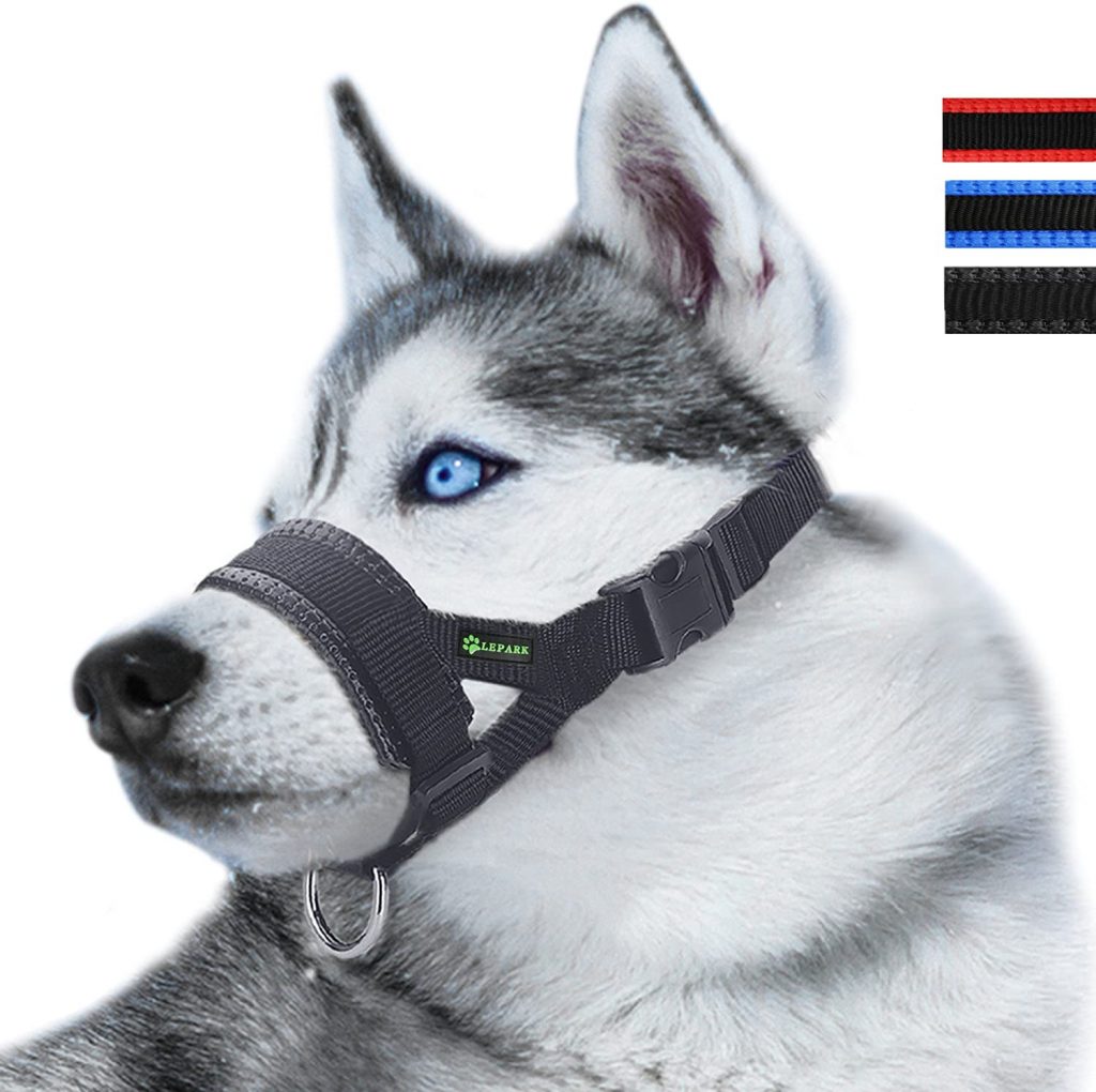 Lepark Adjustable Nylon Dog Muzzle