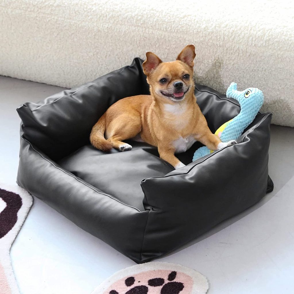 RYpetmia Waterproof Leather Dog Bed