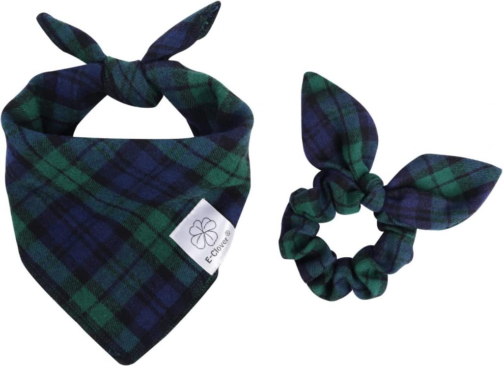 E-Clover Dog Bandana And Scrunchie Set