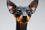 Miniature pinscher dog portrait