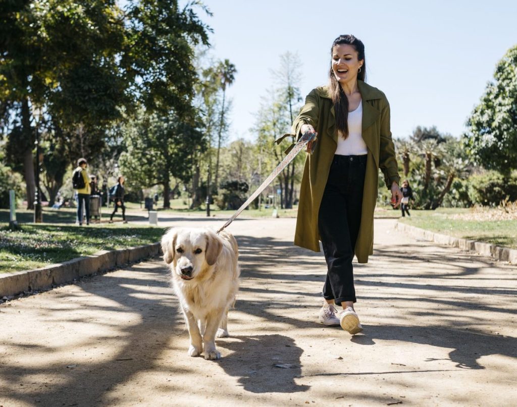 woman walking dog how to choose dog walker