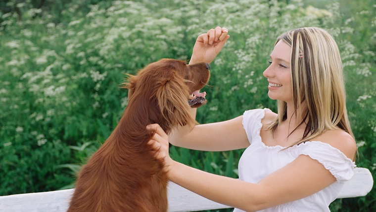 Young woman with dog