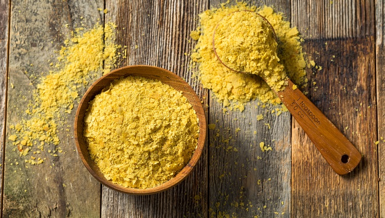 Raw Yellow Organic Nutritional Yeast in a Bowl