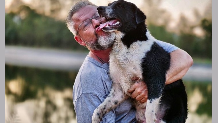 Michael with happy dog