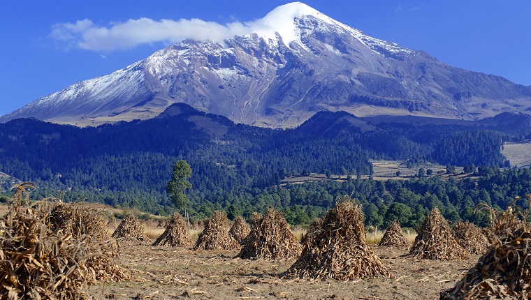 Pico de Orizaba volcano, or Citlaltepetl, is the highest mountain in Mexico, maintains glaciers and is a popular peak to climb along with Iztaccihuatl and other volcanoes in the country