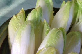 Fresh, crunchy Belgian endive in a bowl.