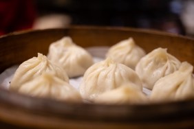 Xiao Long Bao traditional soup dumpling in Taipei.Transparent dumpling skin