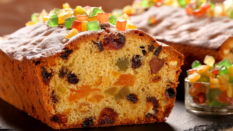 Easter fruitcake on the stone background