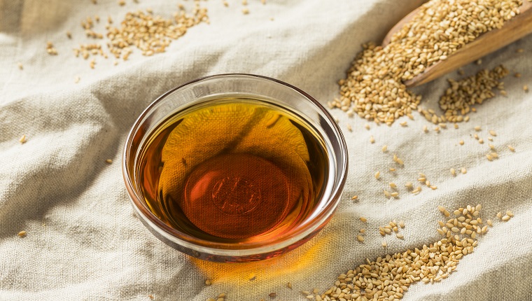 Raw Organic Sesame Oil in a Bowl