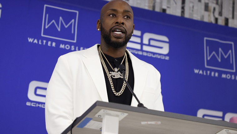 NEW YORK, NEW YORK - MAY 20: Ceaser Emanuel speaks at the Ceasar Emanuel press conference to address recent social media attacks on May 20, 2021 in New York City.