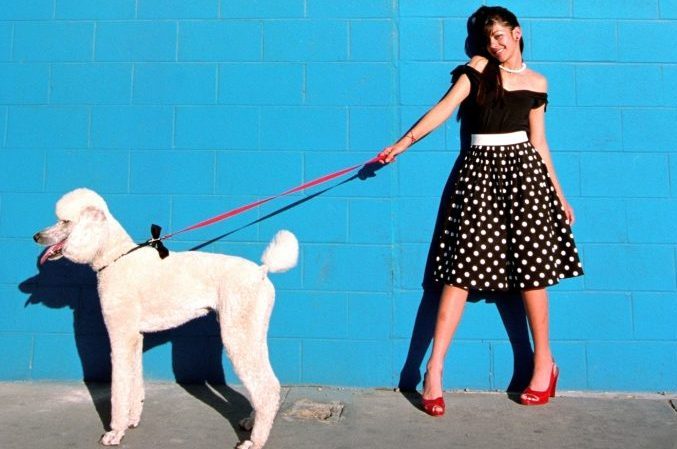 woman with poodle old-fashioned dog names