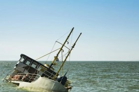 Passenger boat sinking.