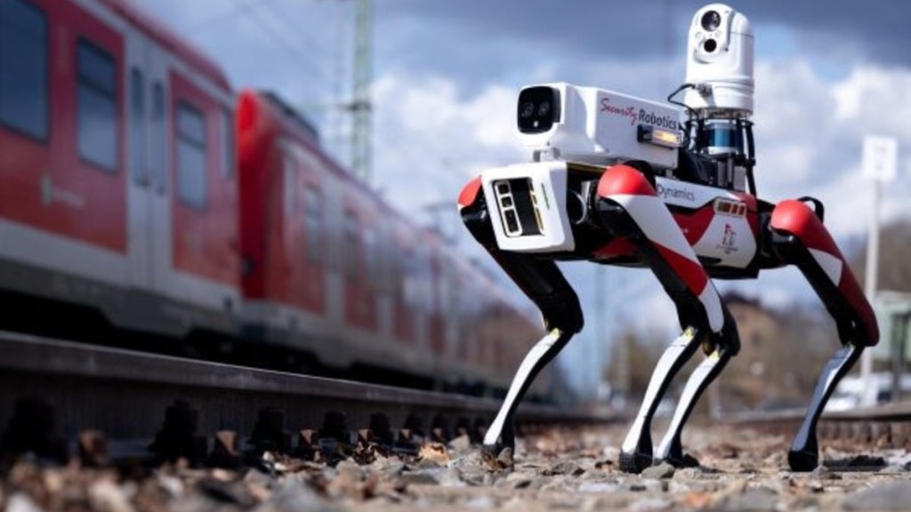 Camera robot dog at Deutsche Bahn.