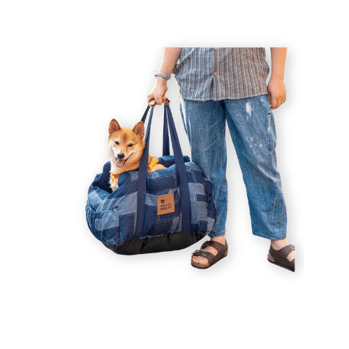 Funny Fuzzy Denim Patchwork Car Seat Bed
