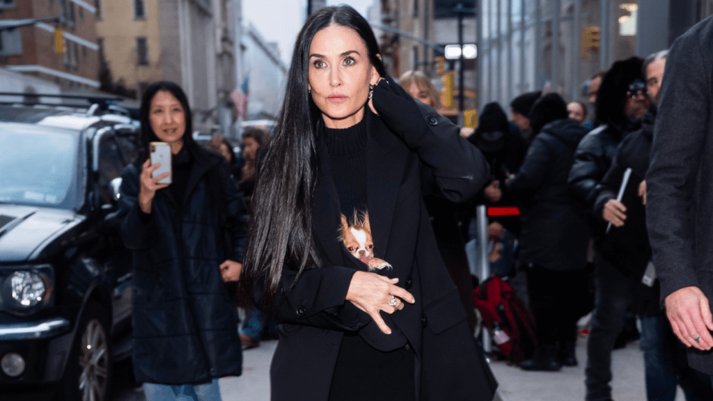 Demi Moore is seen in Midtown on December 04, 2024 in New York City.