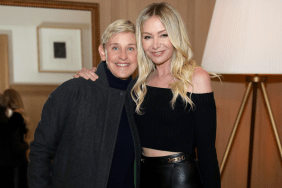 Ellen DeGeneres and Portia de Rossi are seen as RH Celebrates The Unveiling of RH San Francisco, The Gallery at the Historic Bethlehem Steel Building on March 17, 2022 in San Francisco, California.