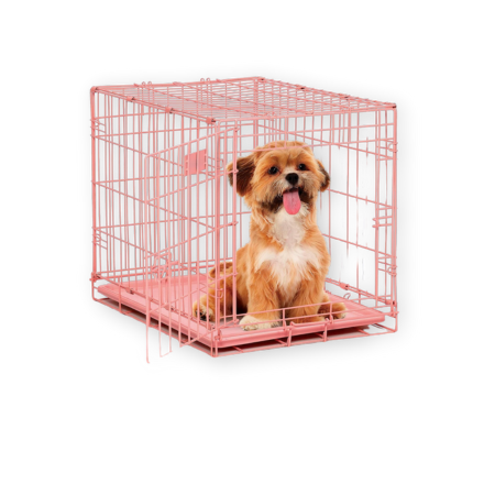 MidWest Homes Pink Metal Dog Crate